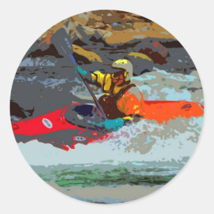 Whitewater Kayaking Ronde Sticker