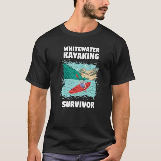 Whitewater Kayaking Survivor Premium T-shirt (Voorkant)
