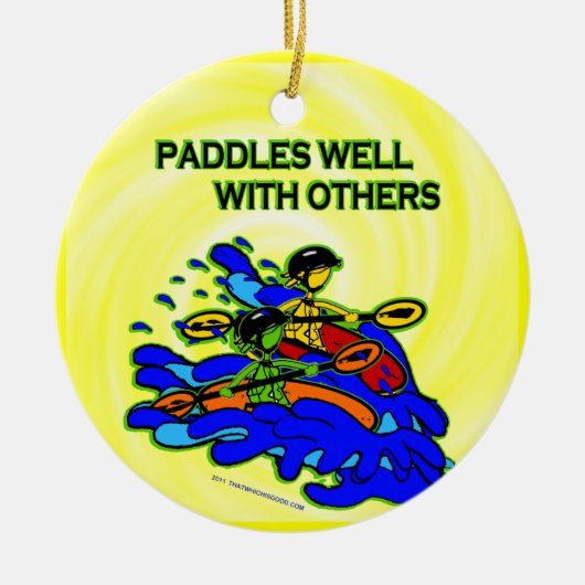 Whitewater Paddles goed met anderen Keramisch Ornament (Voorkant)