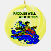 Whitewater Paddles goed met anderen Keramisch Ornament (Achterkant)