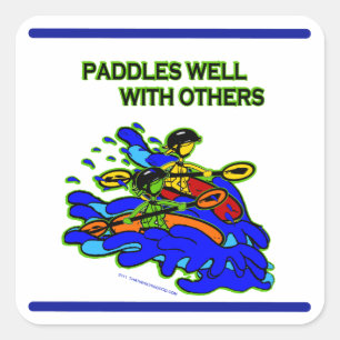 Whitewater Paddles goed met anderen Vierkante Sticker