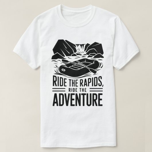Whitewater Rafting Adventure Silhouette Design T-shirt (Design voorkant)