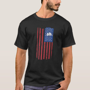 Whitewater Rafting American Flag River Rat Water S T-shirt
