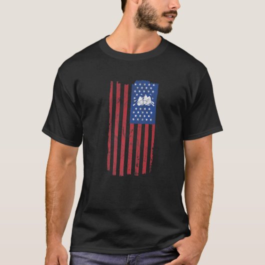 Whitewater Rafting American Flag River Rat Water S T-shirt (Voorkant)