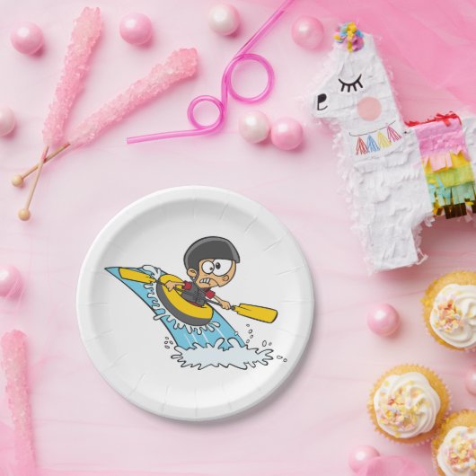 Whitewater Rafting Avontuur met Bang Jongen Papieren Bordje (Feest)