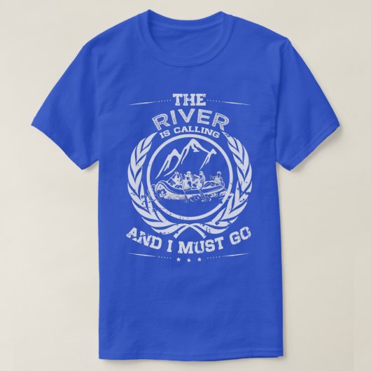 Whitewater Rafting Distress River Raft T-shirt (Design voorkant)