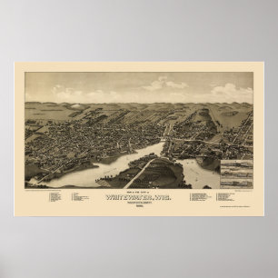 Whitewater, WI Panoramic Map - 1885 Poster