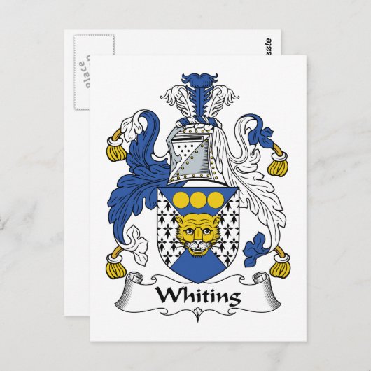 Whiting Family Crest Briefkaart (Voorkant / Achterkant)