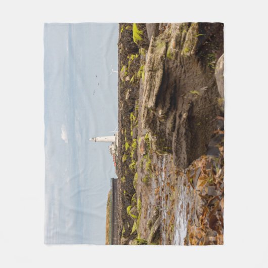 Whitley Bay lighthouse  Fleece Deken (Voorkant)