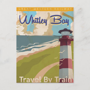 Whitley Bay, North Tyneside Oude Reisposter Briefkaart