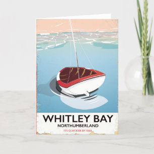 Whitley Bay Northumberland vintage reisposter Feestdagen Kaart