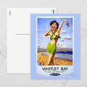 Whitley Bay Vintage Ad Briefkaart (Voorkant / Achterkant)