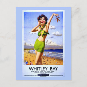 Whitley Bay Vintage Ad Briefkaart