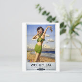Whitley Bay, Vintage Travel Poster Briefkaart (Staand voorkant)