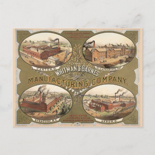 Whitman & Barnes Manufacturing Company. Briefkaart (Voorkant)