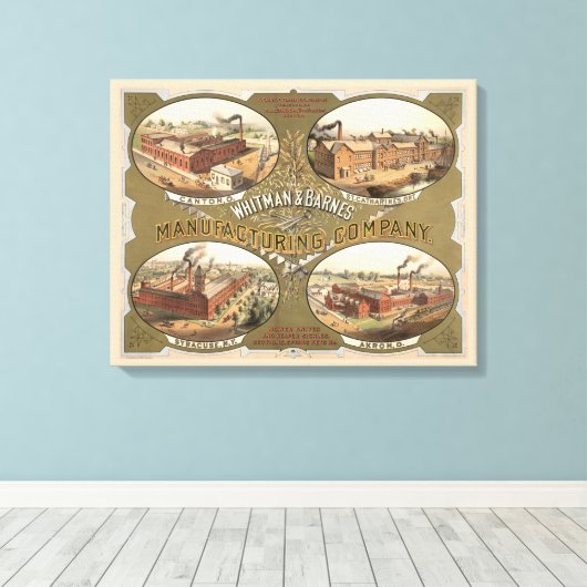 Whitman & Barnes Manufacturing Company. Canvas Afdruk (Insitu (Houten vloer))