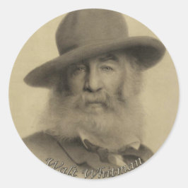 Whitman de goede grijze dichter ronde sticker