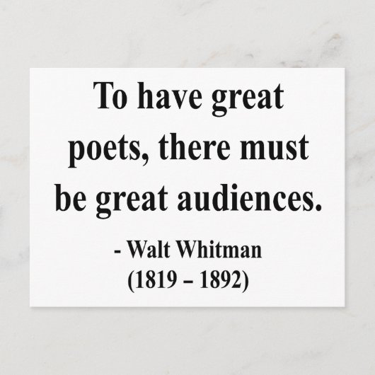 Whitman Quote 12a Briefkaart (Voorkant)