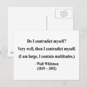 Whitman Quote 6a Briefkaart (Voorkant / Achterkant)
