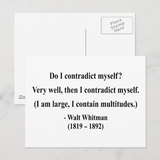 Whitman Quote 6a Briefkaart (Voorkant / Achterkant)