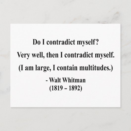 Whitman Quote 6a Briefkaart (Voorkant)