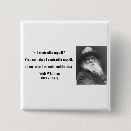 Whitman Quote 6b Vierkante Button 5,1 Cm (Voorkant)