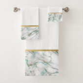 WHITMARBLE GREEN GOLD BATHROOM TOWEL SET BAD HANDDOEK (Insitu)