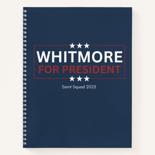 Whitmore voor President Notitieboek (Voorkant)