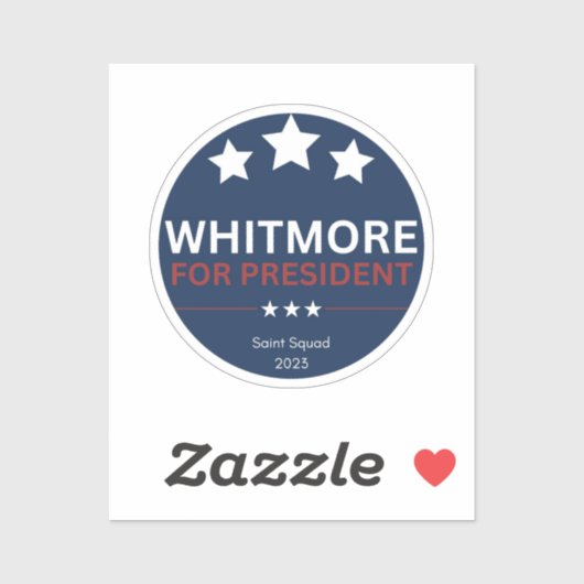 Whitmore voor President Sticker (Vel)