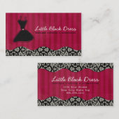 Whitney Black en Red Damask Chic Visitekaartje (Voorkant / Achterkant)