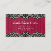 Whitney Black en Red Damask Chic Visitekaartje (Achterkant)