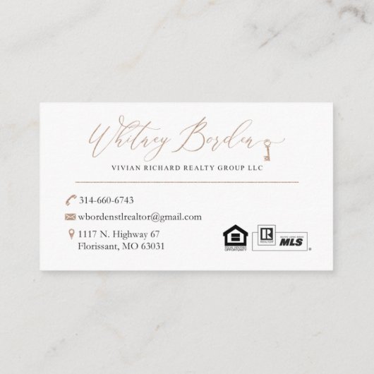 Whitney Borden Visitekaartje (Achterkant)