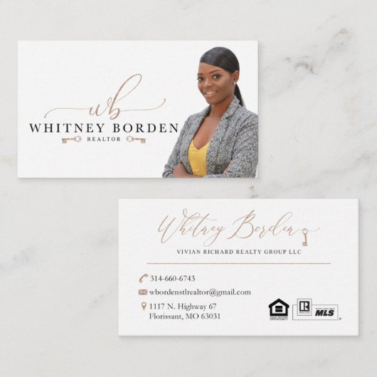 Whitney Borden Visitekaartje (Voorkant / Achterkant)