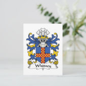 Whitney Family Crest Briefkaart (Staand voorkant)