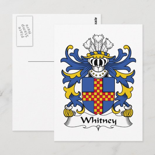 Whitney Family Crest Briefkaart (Voorkant / Achterkant)