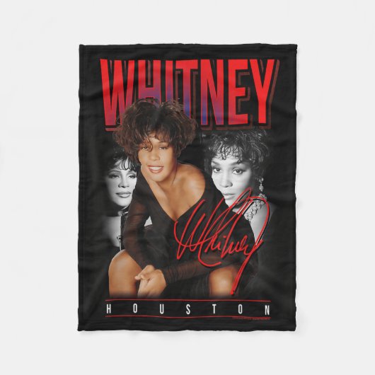 Whitney Houston Retro Fotocollage Fleece Deken (Voorkant)