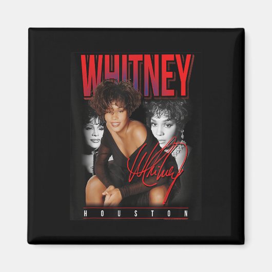 Whitney Houston Retro Fotocollage Magneet (Voorkant)