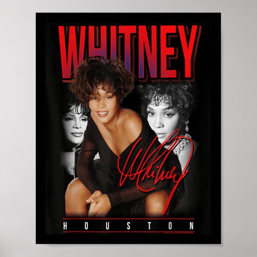 Whitney Houston Retro Fotocollage Poster (Voorkant)