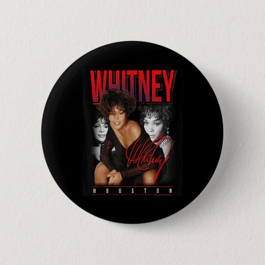 Whitney Houston Retro Fotocollage Ronde Button 5,7 Cm (Voorkant)