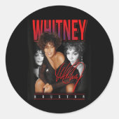 Whitney Houston Retro Fotocollage Ronde Sticker (Voorkant)