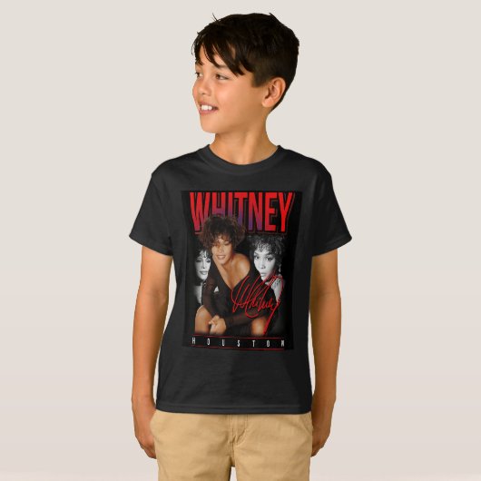 Whitney Houston Retro Fotocollage T-shirt (Voorkant volledig)