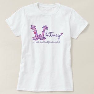 Whitney meisjes W naam betekenis custom t-shirt
