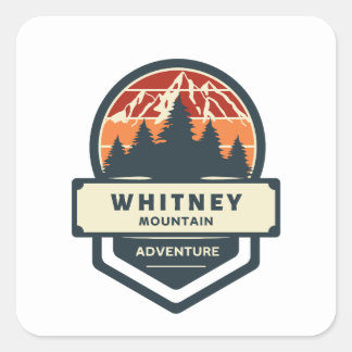 Whitney mountain peak climbing and hiking vierkante sticker