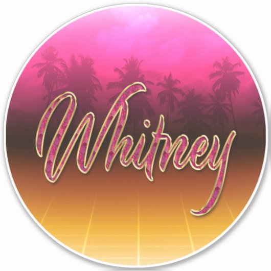 Whitney Vorname Name golden pink Aufkleber Sticker (Voorkant)
