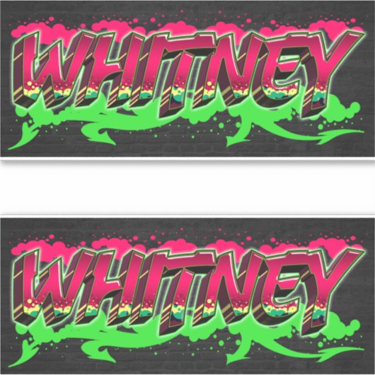 Whitney Vorname Name Graffiti Aufkleber Sticker (Voorkant)