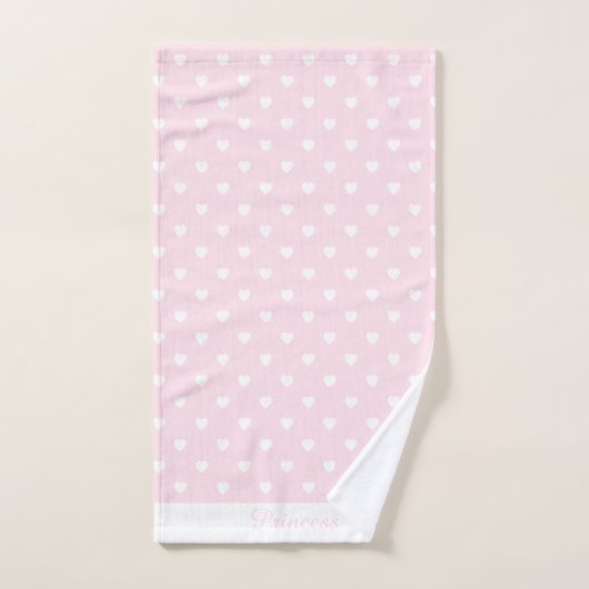 WHITPINK HEART BATHROOM TOWEL SET BAD HANDDOEK (Handdoek)