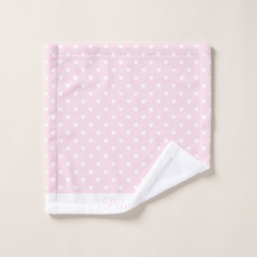 WHITPINK HEART BATHROOM TOWEL SET BAD HANDDOEK (Wasdoekje)