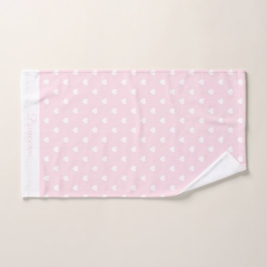 WHITPINK HEART BATHROOM TOWEL SET BAD HANDDOEK (Handdoek)