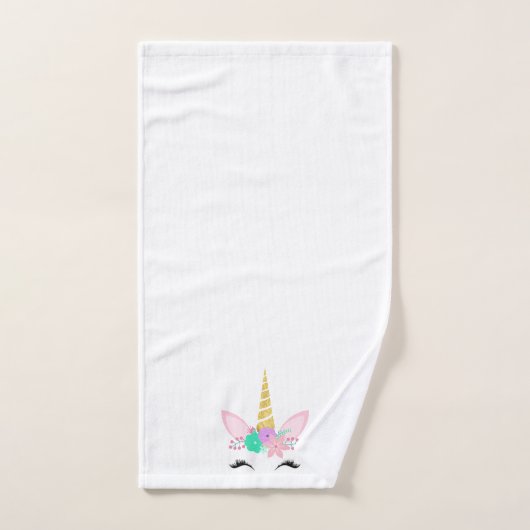 WHITPINK UNICORN BATHROOM TOWEL SET BAD HANDDOEK (Handdoek)