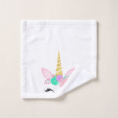 WHITPINK UNICORN BATHROOM TOWEL SET BAD HANDDOEK (Wasdoekje)